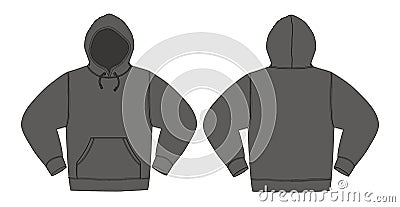 Illustration of hoodie hooded sweatshirt / Charcoal color Vector Illustration