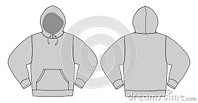 Illustration of hoodie hooded sweatshirt / Gray color Vector Illustration