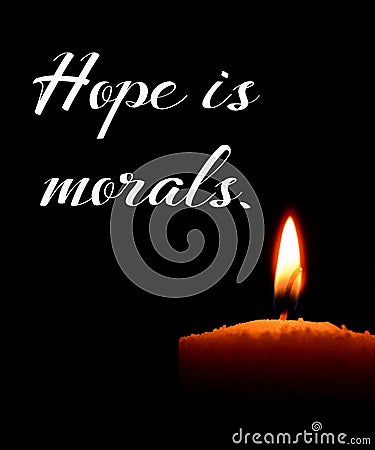 Illustration of Hope expression `Hope is morals`. Stock Photo