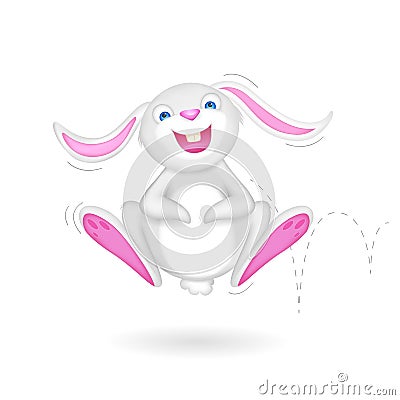 Hopping Bunny Vector Illustration