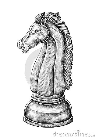 Illustration of a horse chess player Stock Photo