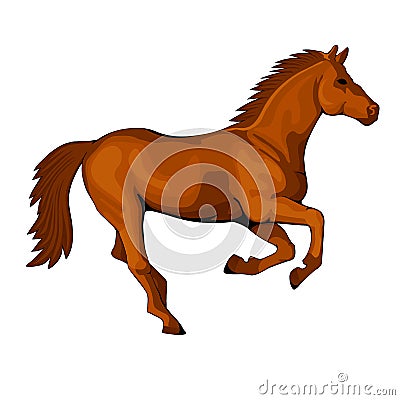 Horse running at a gallop figure Vector Illustration