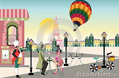 Illustration of a hot air balloon Stock Photo