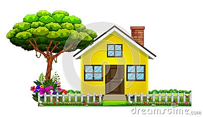 A house in beautiful nature Vector Illustration