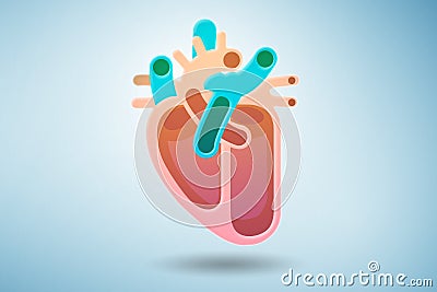Illustration of human heart in medical concept Stock Photo