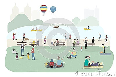 Illustration of human hobbies and activities Stock Photo