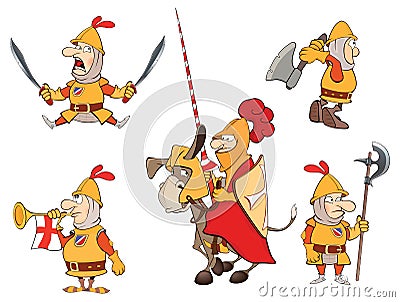 Illustration of humor cartoon knights Vector Illustration