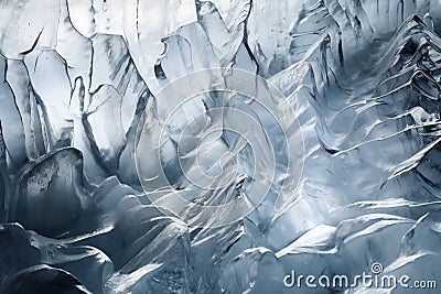 Ice formations in Glacier Lagoon, Vatnajokull National Park, Iceland Cartoon Illustration