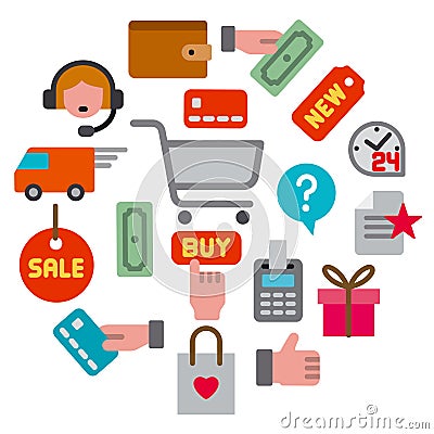 E-commerce shop icon Vector Illustration