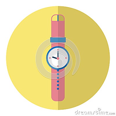 The illustration is an icon showing a clock image. Can be used in the media. Vector Illustration