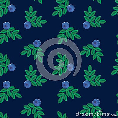 Illustration, imitation of embroidery. blue forest summer Stock Photo