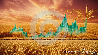 Illustration about the increase in food prices such as wheat, etc Stock Photo