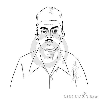 Indian background with Nation Hero and Freedom Fighter Sukhdev Thapar Pride of India Vector Illustration