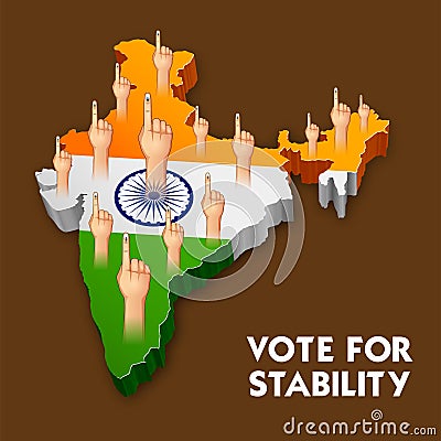 Indian people Hand with voting sign showing general election of India Vector Illustration