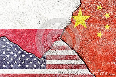 Illustration indicating the political conflict between Poland-USA-China Cartoon Illustration