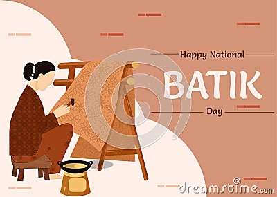 Happy National Batik Day,10. Stock Photo