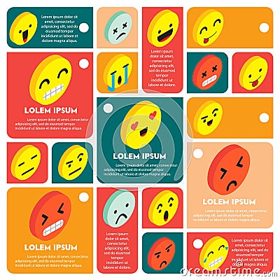 Illustration of info graphic emoticons icon concept Vector Illustration