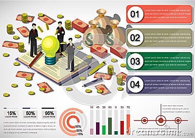 Illustration of info graphic money equipment concept Vector Illustration