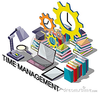 Illustration of info graphic time management concept Vector Illustration
