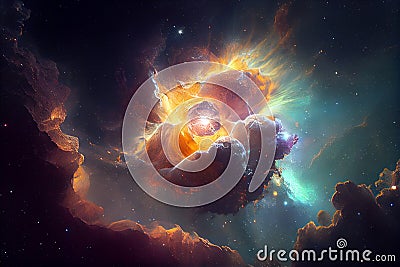 Illustration of interstellar space Stock Photo