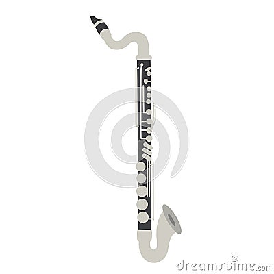 Illustration of a bass clarinet isolated on white background Vector Illustration