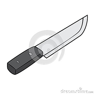 Illustration of Isolated Chef Knife Cartoon Drawing Vector Illustration