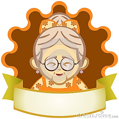 grandma logo illustration vector Vector Illustration