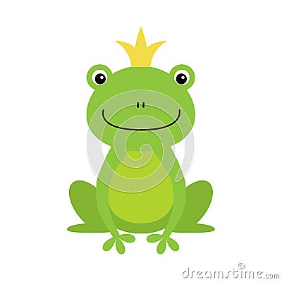 Illustration of isolated frog prince on white background Vector Illustration