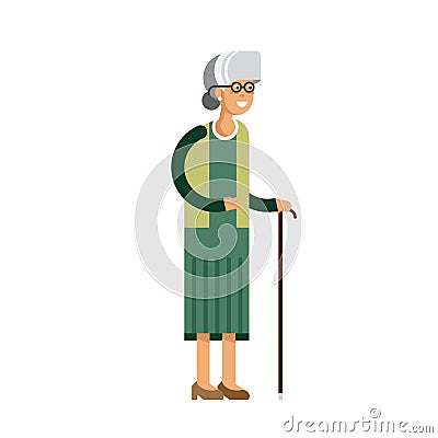 Illustration of isolated grandmother on white background Vector Illustration