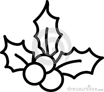 illustration of an isolated holly on a white background Vector Illustration