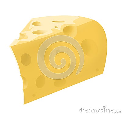 Illustration of isolated piece of cheese Cartoon Illustration