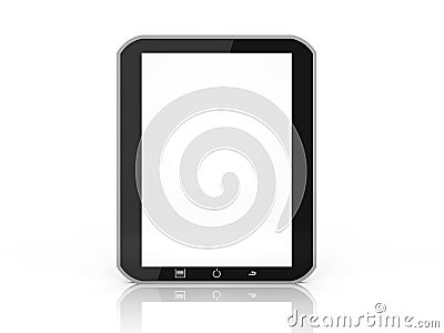 Illustration of a isolated tablet computer front view Cartoon Illustration