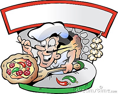 Illustration of an Italian Pizza House Vector Illustration