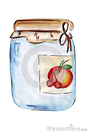 Illustration jars of pickled vegetables Stock Photo