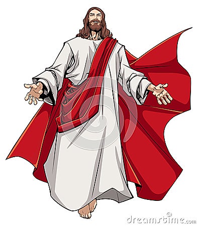 Jesus Open Arms Vector Illustration