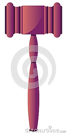 Judicial Hammer on White Vector Illustration