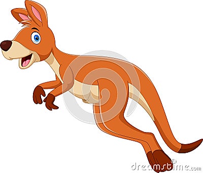 Illustration of Jumping kangaroo cartoon Stock Photo