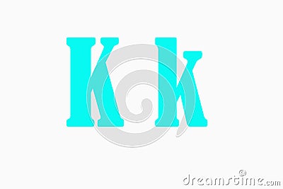 Illustration of the `k` letter over an illuminated white background Stock Photo