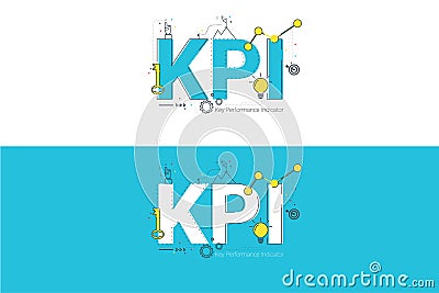 Illustration of Key Performance indicator, KPI wording concept. Stock Photo