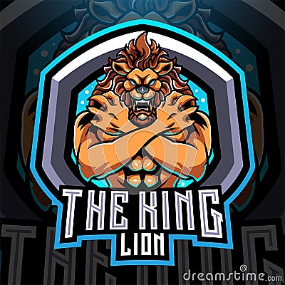 The king lions esport mascot logo Vector Illustration
