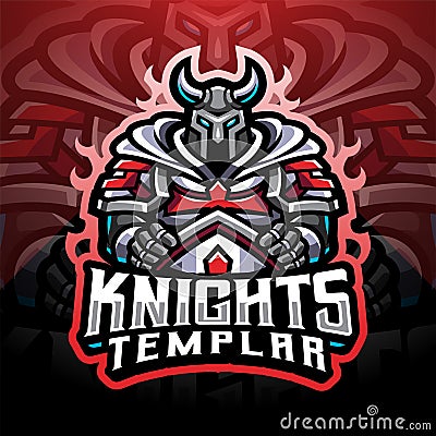 Knights Templar esport mascot logo Vector Illustration