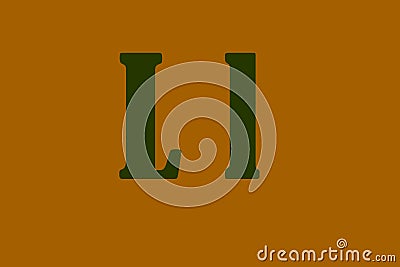 Illustration of the `l` letter on a brown background Stock Photo