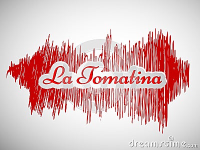 Illustration of La Tomatina festival in spain background Vector Illustration