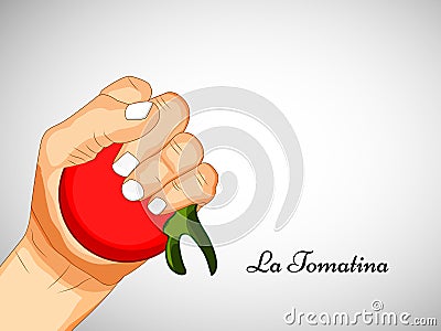 Illustration of La Tomatina festival in spain background Vector Illustration