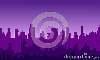 Landscape Modern City Skyline Illustration. Vector Illustration