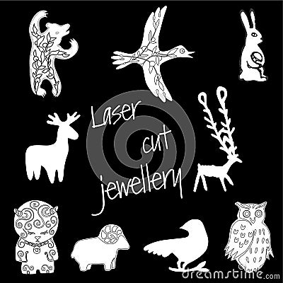 Illustration for laser cut jewelery Stock Photo