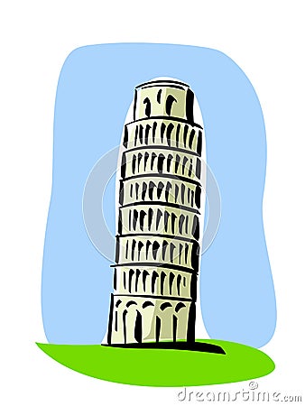 Leaning tower of Pisa Vector Illustration