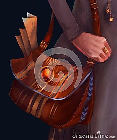 Illustration of leather women`s bag Stock Photo