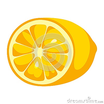 Illustration of lemon. Food adversting icon for industry and business. Vector Illustration