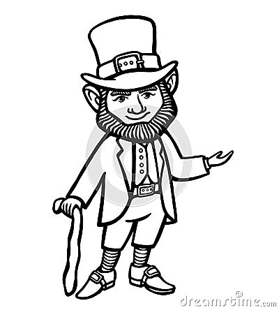 Illustration of leprechaun. Vector isolated Hand drawn isolated illustration. stock irish pub illustration. Saint Vector Illustration